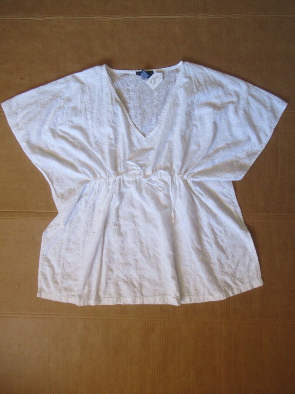 Ralph Lauren White Eyelet Kaftan Swim Cover-Up | Size Medium - Picture 3 of 12